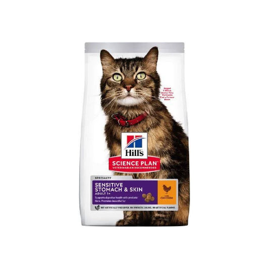 PIENSO PARA GATOS HILL'S HSP FELINE ADULT SENSITIVE STOMACH SKIN POLLO 1,5KG