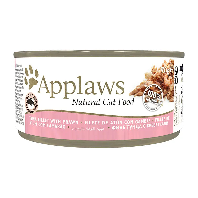 APPLAWS CAT CAN TUNA AND PRAWNS 24X70GR