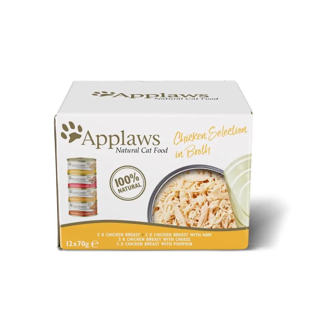 APPLAWS CAT CHICKEN CAN MULTIPACK 12X70GR