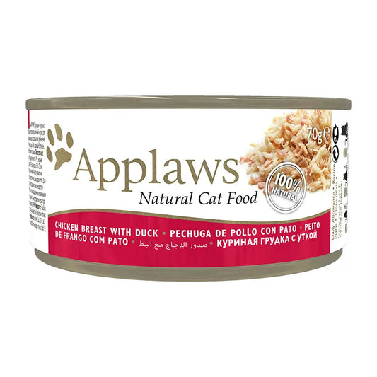 APPLAWS CAT LATA POLLO Y PATO 24X70GR