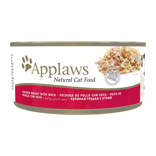 APPLAWS CAT LATA POLLO Y PATO 24X156GR