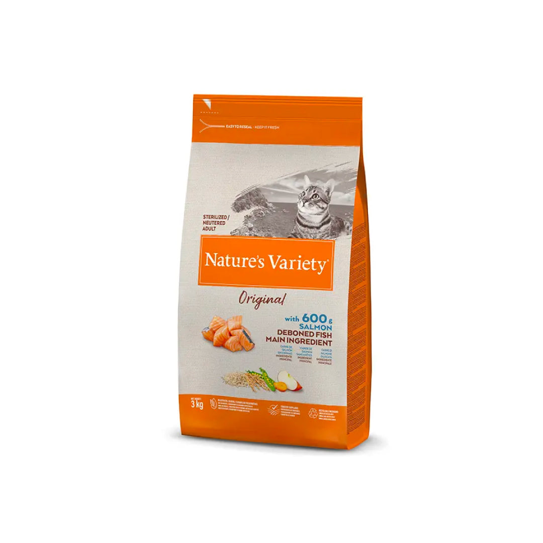 PIENSO PARA GATOS NATURE’S VARIETY ORIGINAL STERILIZED SALMÓN DRY ADULT